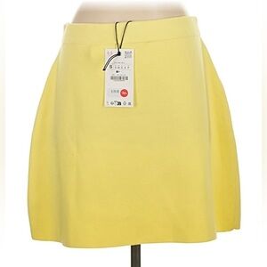⭐️ NWT 😍 Zara Lemon Yellow A-Line Skirt ♥️